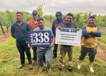 New Local 338 RWDSU/UFCW members at Pindar Vineyards in Peconic