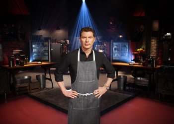 Bobby Flay on the set of his hit Food Network show 