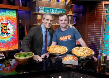 Andy Cohen and Sam's Pizza owner Graham Quinn on Bravo's 