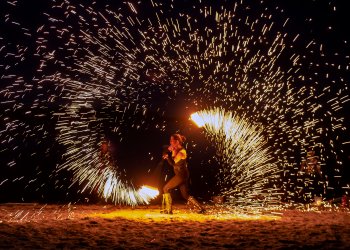 HarborFrost fire dancers will light up Windmill Beach in Sag Harbor