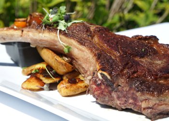 The dry-aged ribeye at Union Sushi & Steak