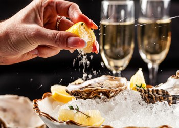 Enjoy Dan's Bubbles Bubbly and oysters North Fork