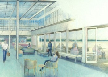 An early design for East Hampton Airport that was eventually put aside