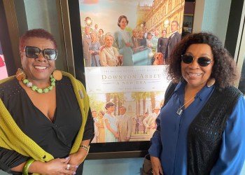 Southampton African American Museum Exec Director Brenda Simmons, Debbie Woods at Downton Abbey: A New Era screening