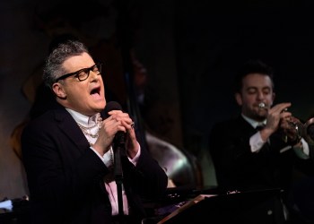 LGBTQ designer Isaac Mizrahi performing his cabaret act at the Cafe Carlyle in New York City