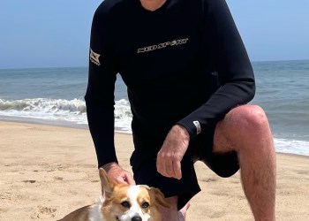 Bill O'Reilly with his dog in Montauk