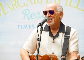 Jimmy Buffett performing in June of 2021