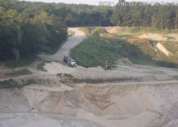 Surveillance camera footage of crews operating at the Sand Land mine in Noyac on June 7. (Courtesy of Noyac Civic Council)