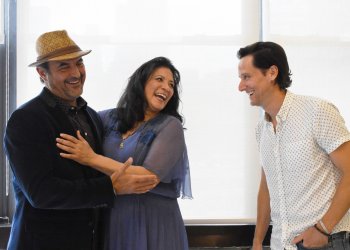 Serafin Falcon, Iliana Guibert and Christian Barillas of Anna in the Tropics at Bay Street Theater