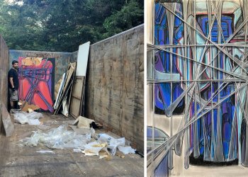 Art by Francis Hines, from dumpster to gallery