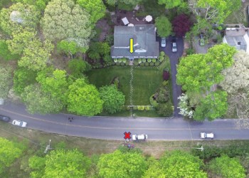 Aerial view of the crime scene of the Jesse Bonsignore shooting