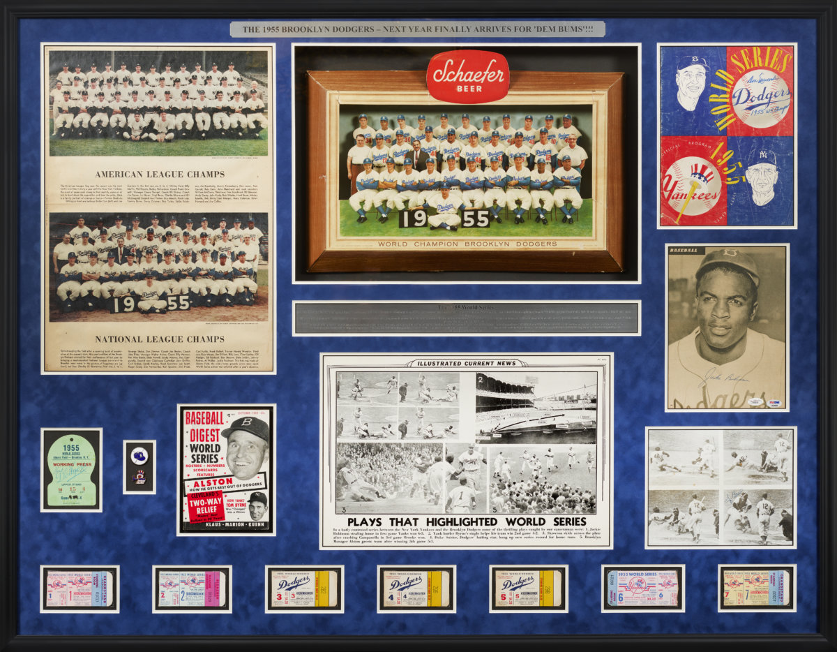 Collectible Exhibit Card depicting the Brooklyn Dodgers 1955 team