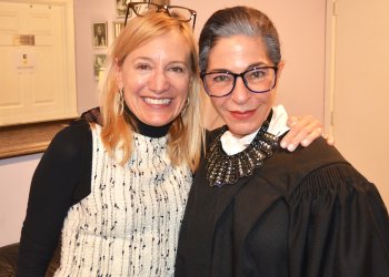 Tracy Mitchell (Executive Director, BST), Michelle Azar as Ruth Bader All Things Equal: The Life and Trials of Ruth Bader Ginsburg Opening at Bay Street Theater