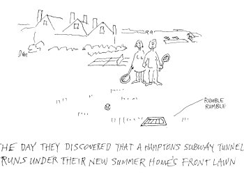 Hamptons Subway cartoon by Dan Rattiner