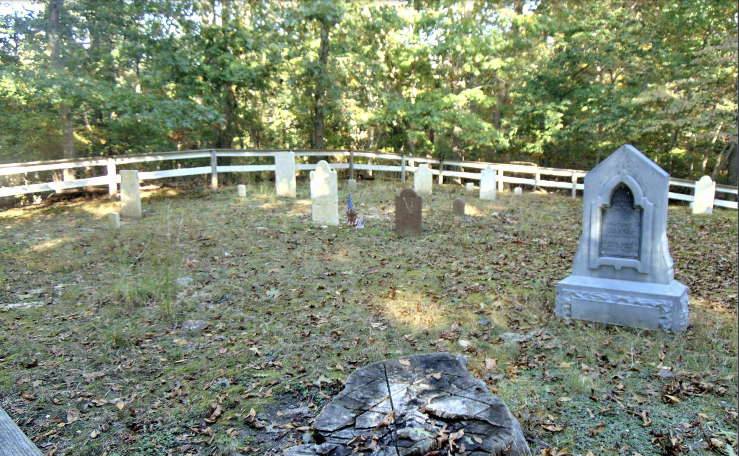 Van Scoy Edwards Burying Ground cemetery in East Hampton Northwest Woods