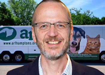 Scott Howe of ARF Hamptons Animal Rescue Fund of the Hamptons bus