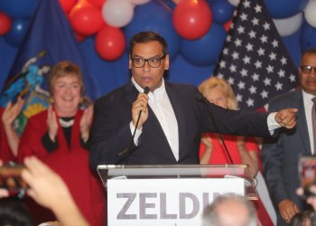 George Santos from from the Lee Zeldin primary victory party in Baldwin on June 28, 2022