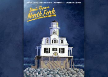 Dan's Papers North Fork January 27 2023 cover art by Bob Bozek featuring the Bug Light lighthouse