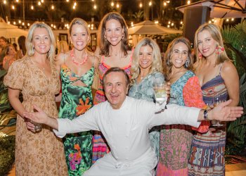 Daniel Boulud with Rachel Castle, Katherine Boulud, Kristin McCarthy, Lauren Billings, Carrie Basil, Ginny Becker