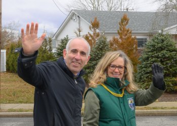 Former Southampton Supervisor Jay Schneiderman with Town Clerk Sundy Schermeyer