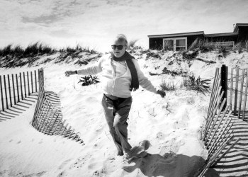 Truman Capote in Hamptons Sand, 1982, by Harry Benson