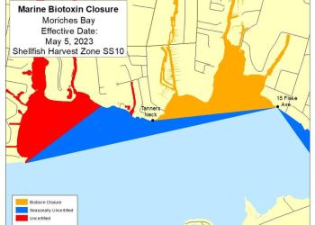 Map of the shellfish ban affected waterway