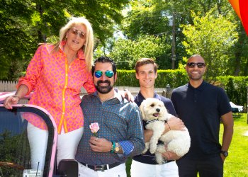 Judith Windsor-Kasen, Mark Masone, Andrew Comolli, Anthony Galloway at Edie Windsor's Backyard BBQ