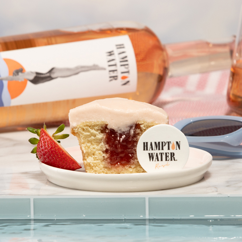 Hampton Water rosé and Sprinkles Bakery made a cupcake!