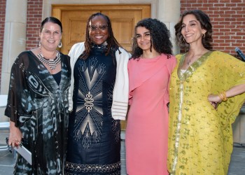 Panelists Laurie DeJong, Dr. Florence Rolston, Rahma Soliman, Pooya Mohseni at Andromeda's Sisters Arts & Advocacy Gala