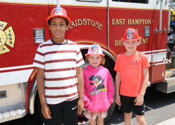 Thomas Oppenheim, Emma and Eli Warren at Larry's Fire Safety House Fundraiser