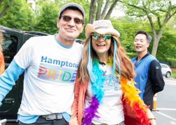 Tom House, Lynn Blumenfeld at Hamptons Pride Parade