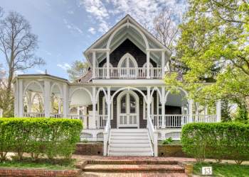 The house at 13 Spring Garden Avenue on Shelter Island is listed at $2.7 million.