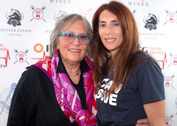 Film Producer Mae Mougin, Chief of SH Village Ocean Rescue Alex King at the Out of the Blue Fundraising Dinner