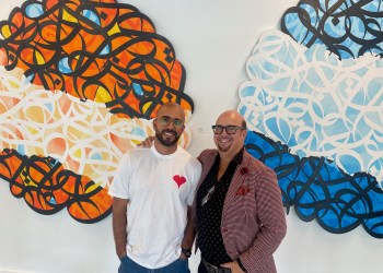 Contessa Gallery owner Steven Hartman with artist el Seed