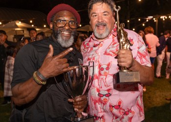 Chefs Marc Bynum of Piehole & Marc Bynum Concepts and Peter Ambrose of Endless Summer won the Judges' and People's Choice Awards, respectively, at GrillHampton 2023