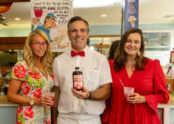 The Lime Rickey team: Mark & Ulrika Parash with marketing pro Skylar Borucke at the Sip'n Soda launch