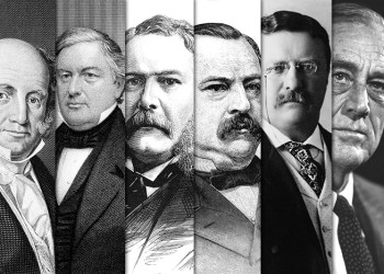 None of these presidents is smiling: Martin Van Buren, Millard Fillmore, Chester Arthur, Grover Cleveland, Theodore Roosevelt, FDR