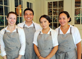 Sarah Branaum, Camillo Martinez, Jennifer Guambana, Viviana Gonzalez at Nick & Toni's 35th Anniversary