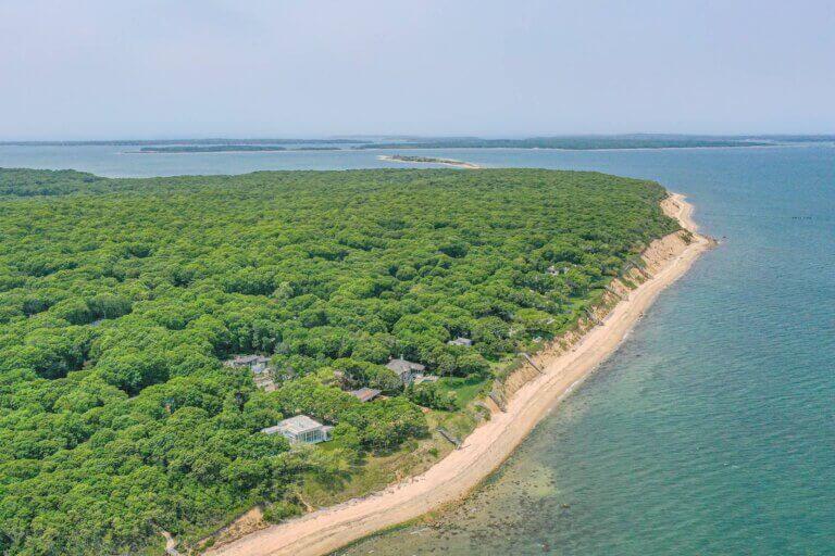 The house at 40 Hedges Banks Drive in East Hampton, which Sean “Diddy” Combs used to own and is on Gardiner’s Bay, is for sale. Courtesy of Saunders & Associates