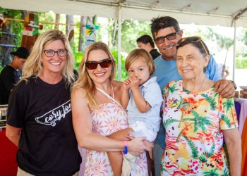 Glena Boxrud, Samantha Licata, Silas Peterson, James Bartle, Charlene Sherry at Hanley Foundation's Bartle BBQ Hang