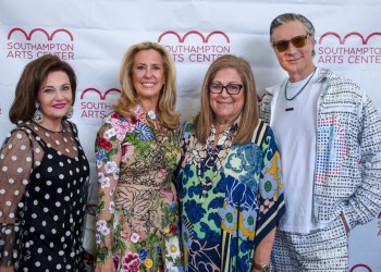 Marina Maher, Simone Levinson, Fern Mallis, Cameron Silver at Southampton Arts Center's 2023 SummerFest Gala