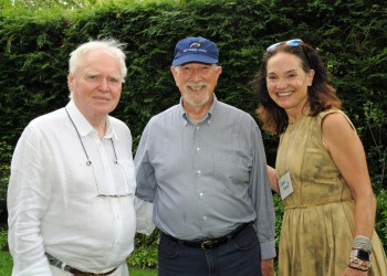 Art Thompson, Ernie Carvallo, Carrie Rebora Barratt at LongHouse Reserve's Landscape Luncheon