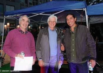 Artists Kenny Greenberg, Paul Maus, Erwin List Sanchez at Hunter's Point South Sculpture Garden Grand Opening