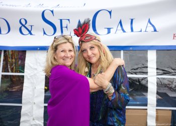 Event Organizer Tracey Orlando, Diane, Tucci at the Land & Sea Gala