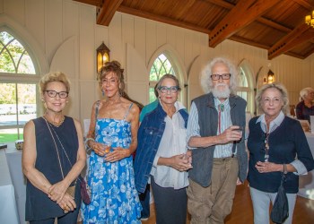 Krista Maiwald, Amy Zachary, Ruth Greenbaum, Artists David Slater and Nancy Greenberg at the Box Art Auction Fundraiser