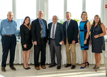 Thomas Ferb, Lizbeth Carrillo, Jack Krieger, Paul Pontieri, Kevin Weeks, Susan Henke Brinkman, Kerri Lechtrecker at Lombardi's on the Bay