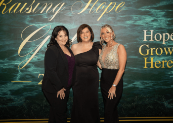 Foundation Sup. Victoria Lucido, Exec. Dir. Tina Toulon, Event Mgr. Kiely Hagland at the Raising Hope Gala