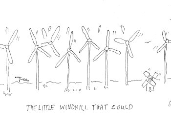 The Little Windmill That Could cartoon by Dan Rattiner