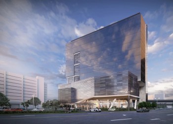 A mockup of the Sylvester Comprehensive Cancer Center's Transformational Cancer Research Building, slated to open in 2025