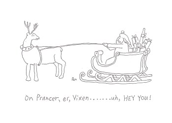 Santa and Christmas Cartoon by Dan Rattiner